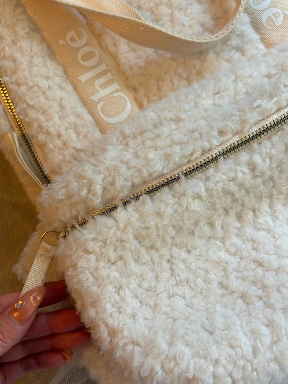 Cream Sherpa Backpack - Cozy Women’s Bag